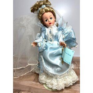 Madame Alexander Victorian Bride Doll In Original Box 22480 11" Blonde Hair Blue